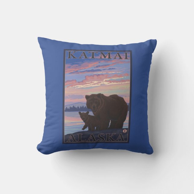 Coussin Ours et CUB - Katmai, Alaska (Recto)