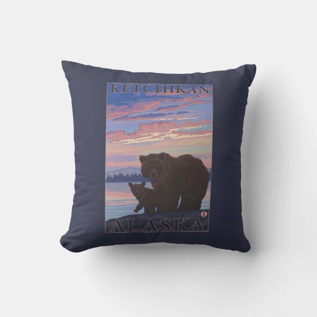 Coussin Ours et CUB - Ketchikan, Alaska (Recto)