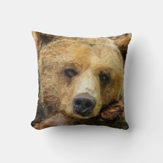 Coussin Ours gris paresseux (Recto)