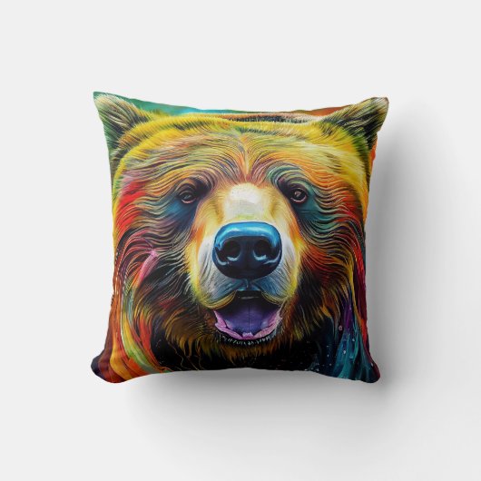 Coussin Ours Grizzly Animal Discovery Aventure Nature Pla (Recto)