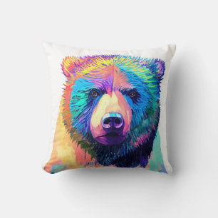 Coussin Ours Grizzly nature sauvage Couleurs animales Art