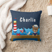 Coussin Ours marin garçon rouge et marine (Couverture)