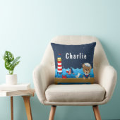 Coussin Ours marin garçon rouge et marine (Chaise)