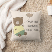 Coussin Ours mignon avec ballons Bébé statistiques de nais (Couverture)