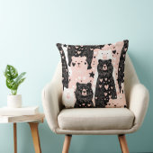 Coussin Ours mignon - Douce forêt de bois pastel (5) (Chaise)