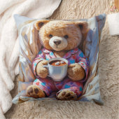 Coussin Ours mignon en pyjama tenant du cacao chaud (Couverture)