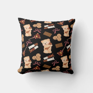 Coussin Ours mignon et chocolat