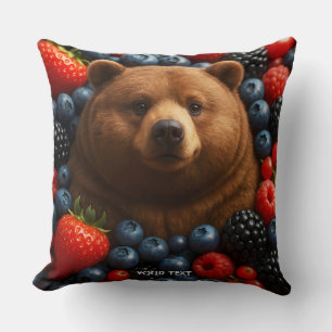 Coussin Ours Mignon Fantastique Avec Des Baies