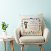 Coussin Ours mignon, Fleur Jaune et Fleur Florale (Chaise)