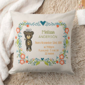 Coussin Ours mignon, Fleur Jaune et Fleur Florale (Couverture)