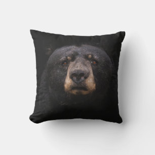 COUSSIN OURS NOIR SUR BRANCHE BROWN EN BOIS ARBRE