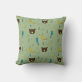 Coussin Ours, oiseaux et limaces de banane (Recto)
