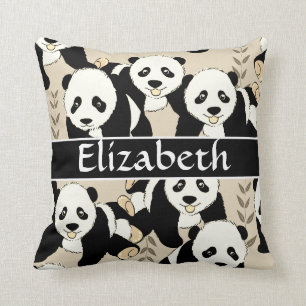 Coussin Ours panda graphiques pour personnaliser