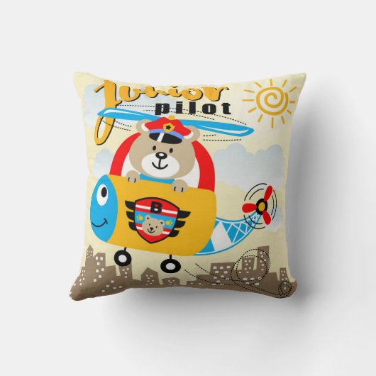 Coussin Ours pilote junior (Verso)