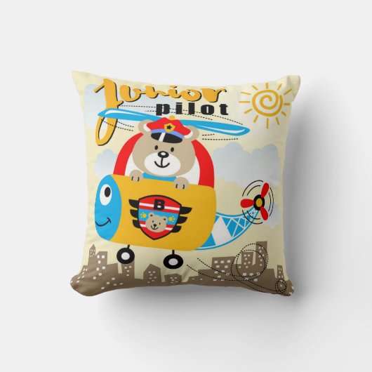 Coussin Ours pilote junior (Recto)