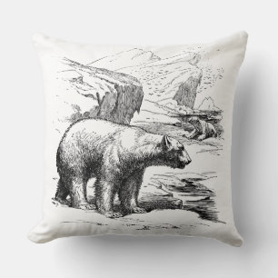 Coussin Ours polaire arctique Lancer l'oreiller