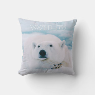 Coussin Ours polaire blanc sauvage de l'Arctique sur la sc