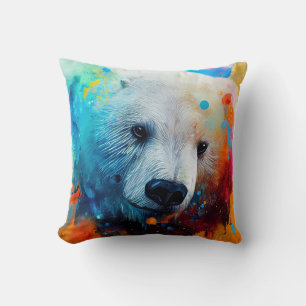 Coussin Ours polaire découverte d'animaux Aventure Nature