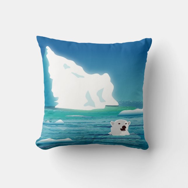 Coussin Ours polaire et glace (Recto)