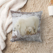 Coussin Ours polaire femelle et deux petits (Couverture)
