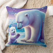 Coussin Ours polaire maman avec petit | (Couverture)