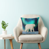 Coussin Ours polaire mignon et aurores boréales (Chaise)
