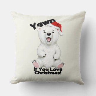 Coussin Ours polaire mignon Oreille de Noël