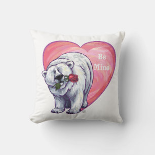 Coussin Ours polaire Saint Valentin
