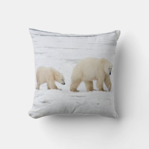 Coussin Ours polaires femelle et deux oursons
