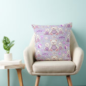 Coussin Ours rayé violet mignon et jouets sans couture (Chaise)