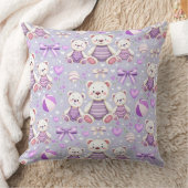Coussin Ours rayé violet mignon et jouets sans couture (Couverture)