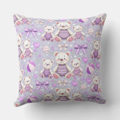 Coussin Ours rayé violet mignon et jouets sans couture (Verso)