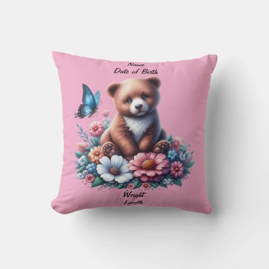 Coussin Ourson aux fleurs (Recto)