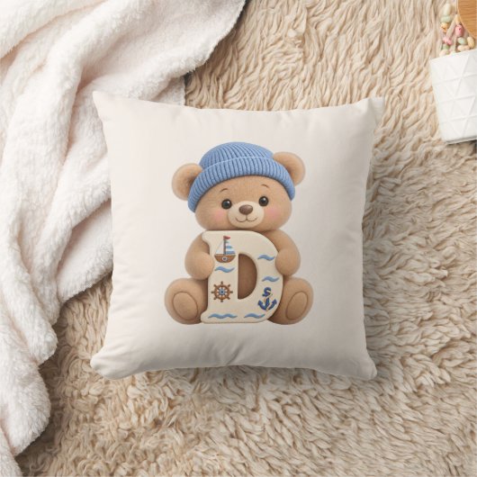 Coussin Ourson Initial D pour Nursery & Chambre de (Couverture)