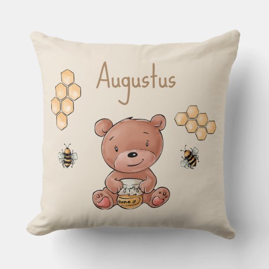 Coussin Ourson Miel Chéri Bébé (Recto)