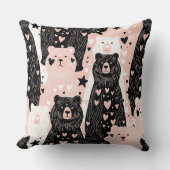 Coussin Ourson Mignon - Douce Forêt de Bois en Pastel (5) (Recto)