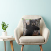 Coussin Ourson ours noir se reposant (Chaise)