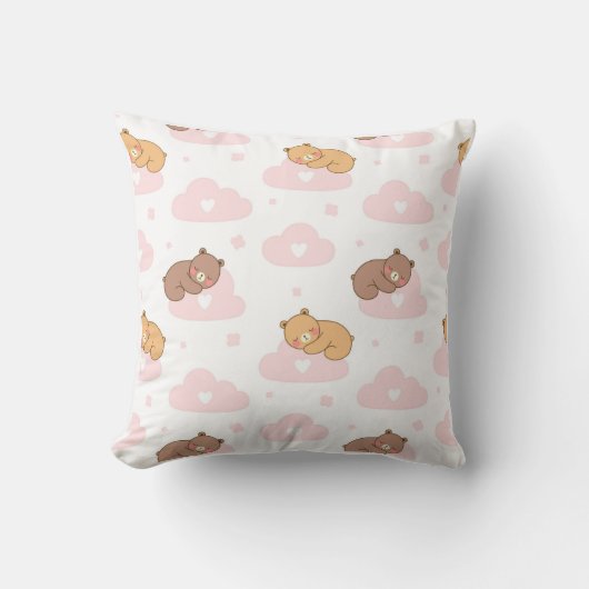 Coussin Oursons et Nuages – Décoration Douce pour (Recto)