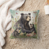 Coussin Oursons Fleurs Papillons Peinture (Couverture)