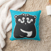 Coussin 🐻🖤 Oursons Noirs Mignons qui s'Enlacent Décor Co (Couverture)