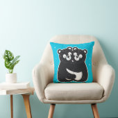Coussin 🐻🖤 Oursons Noirs Mignons qui s'Enlacent Décor Co (Chaise)