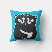 Coussin 🐻🖤 Oursons Noirs Mignons qui s'Enlacent Décor Co (Verso)