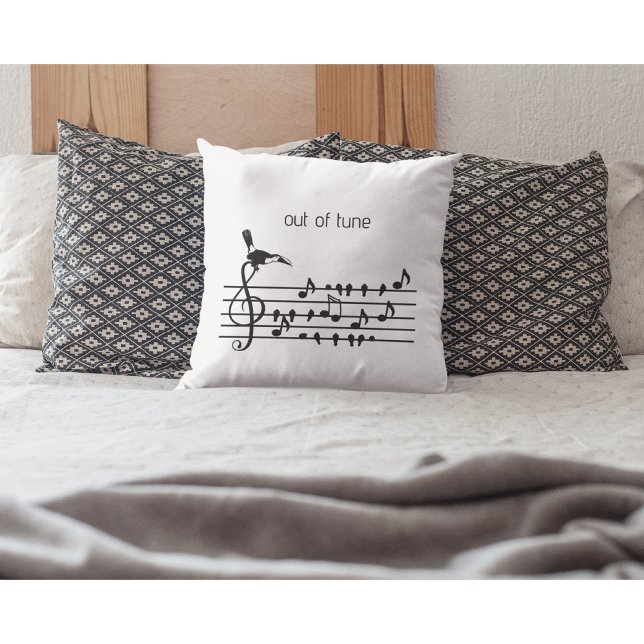 Coussin Out of Tune, toucan rejoignant les oiseaux chanteu (Créateur téléchargé)