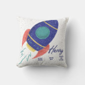 Coussin Out to space Rocket Baby Customizable (Recto)