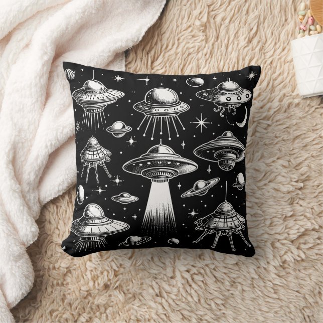 Coussin OVNI et soucoupes volantes Sci Fi (Couverture)