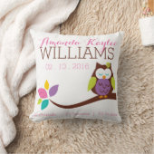 Coussin OWL mou sur une branche Faire-part de naissance bé (Couverture)