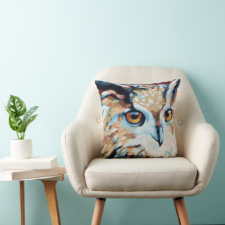 Coussin Owl Painting - Gift for Animal Lovers