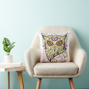 Coussin Owl Suivez-vous jusqu'aux extrémités de la Terre