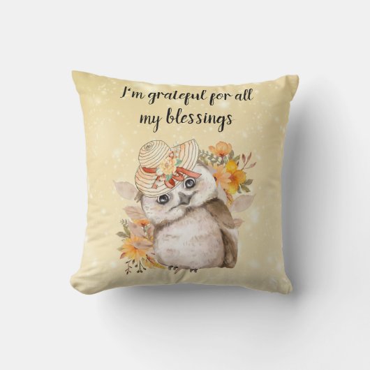 Coussin owl Thanksgiving Decor Fall Farmhouse (Recto)