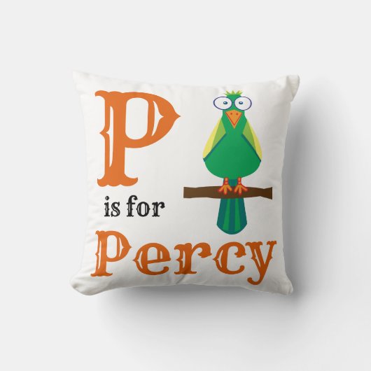 Coussin P est pour bébé garçon Percy (Recto)